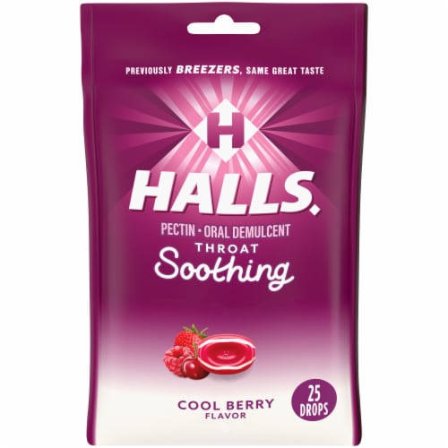 Halls Cool Berry Flavor Pectin Throat-Soothing Cough Drops