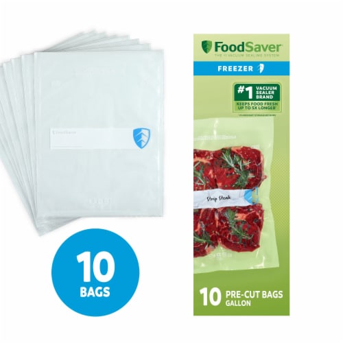 FoodSaver Gallon Vacuum Seal Bags, 10 Count Pre-Cut BPA-Free Freezer Bags
