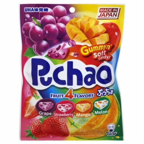 Puchao Grape Strawberry Mango & Melon Flavored Gummyn' Soft Candy