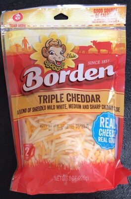 BORDEN TRIPLE CHEDDAR REG CUT SHRED CUT 8 OZ