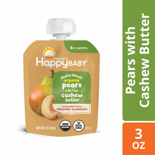 Nutty Blends Stage 2 Organic Pears with Cashew Butter Baby Food Pouch