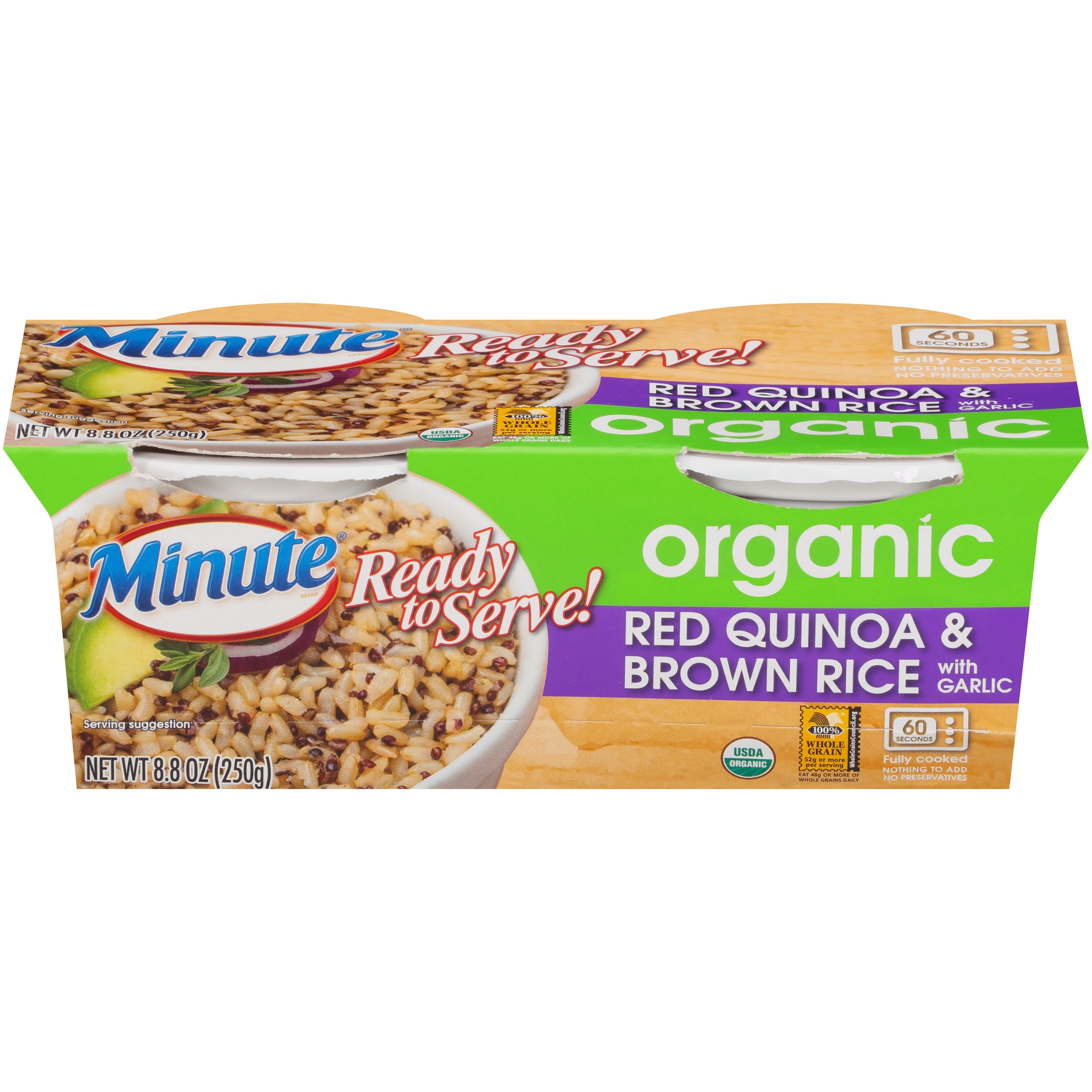Organic Ready to Serve! Red Quinoa & Brown Rice with Garlic, Red Quinoa & Brown Rice