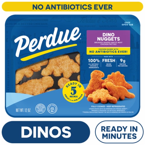 Perdue Refrigerated Fully Cooked Breaded Dino Shaped Chicken Breast Nuggets