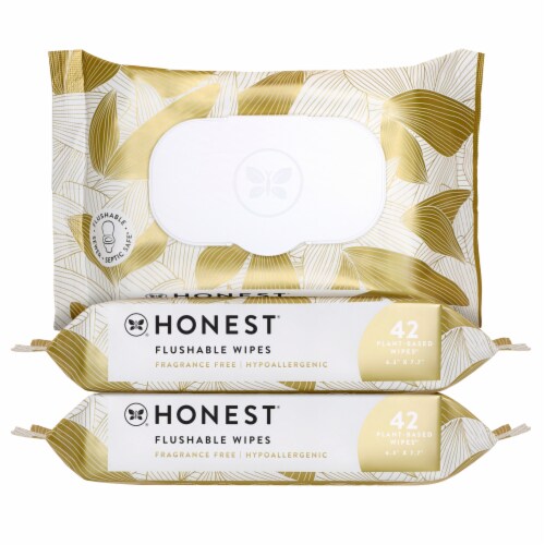Honest® Flushable Wipes Fragrance Free and Hypoallergenic