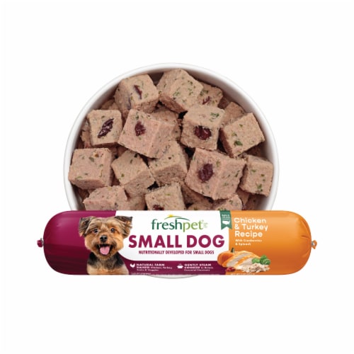 Freshpet Small Dog Chicken And Turkey Recipe With Cranberries And Spinach Fresh Dog Food Roll