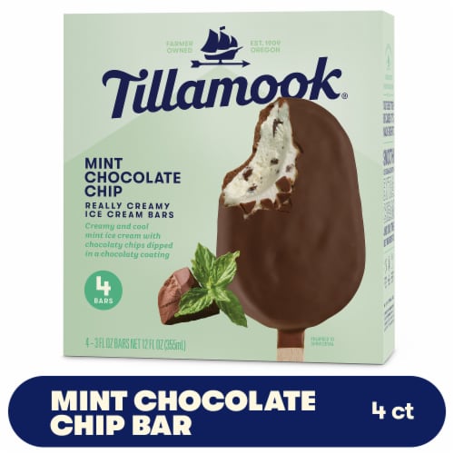 Tillamook® Mint Chocolate Chip Ice Cream Bars 4 - 3 fl oz Bars