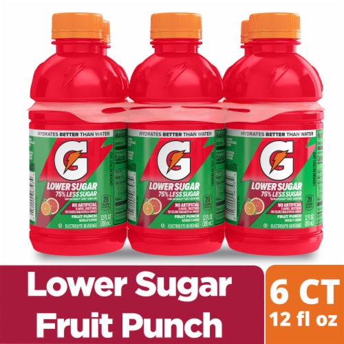 Gatorade Lower Sugar Electrolyte Sports Drink, Fruit Punch Mini Multipack Bottles