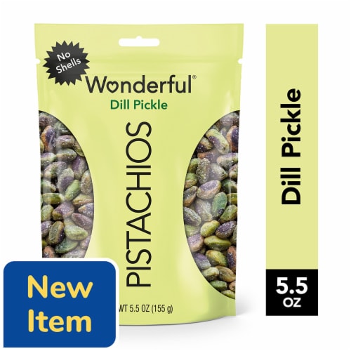 Wonderful Pistachios No Shells Dill Pickle Nuts, 5.5 Ounce Bag