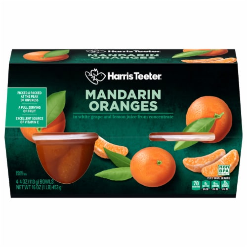 Harris Teeter™ Mandarin Oranges in 100% Juice Fruit Bowls