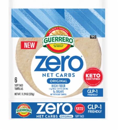 Guerrero Zero Net Carbs Original Flour Tortillas, Soft Taco Size, 6 Count