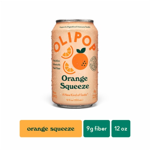 Olipop® Orange Squeeze Prebiotic Soda Can, Refrigerated