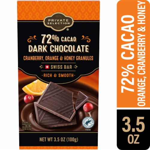 Private Selection® Cranberry Orange and Honey 72% Cacao Dark Chocolate Swiss Candy Bar
