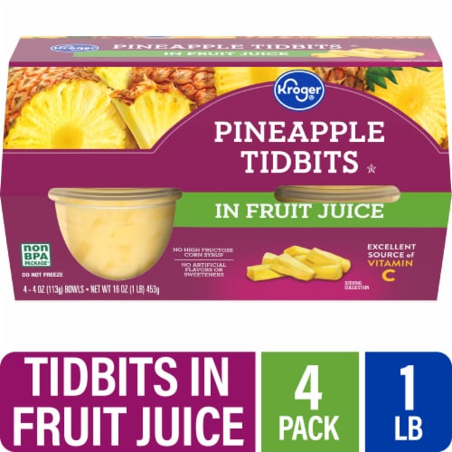 Kroger® Pineapple Tidbits Cups in 100% Pineapple Juice