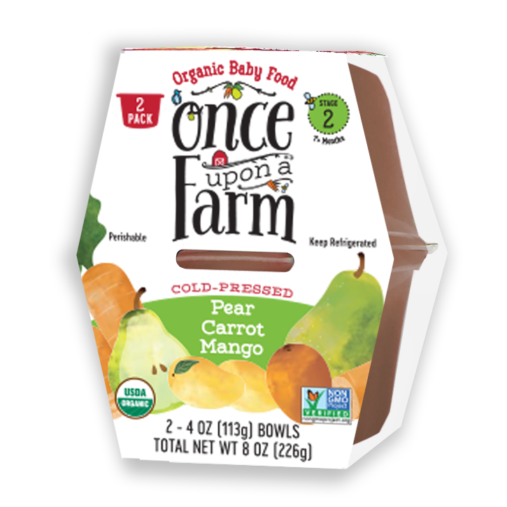 Once Upon a Farm Organic Pear, Carrot, Man 2pk 4oz