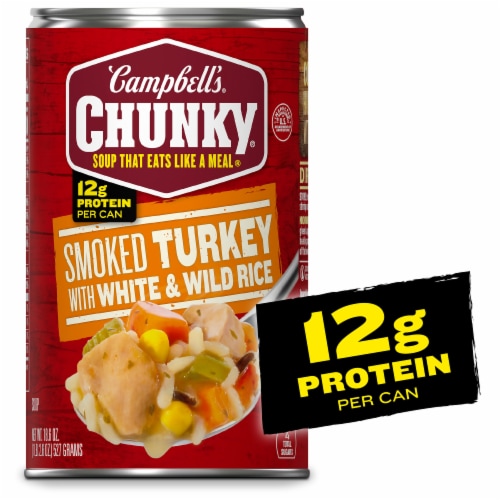 Campbell's Chunky Smoked Turkey with White and Wild Rice Soup 18.6 oz Can