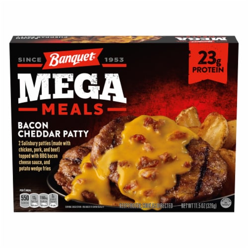 Banquet MEGA Meals Bacon Cheddar Patty, Frozen Meal