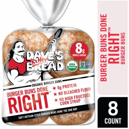 Dave's Killer Bread® Burgers Done Right™ Organic White Bread Hamburger Buns