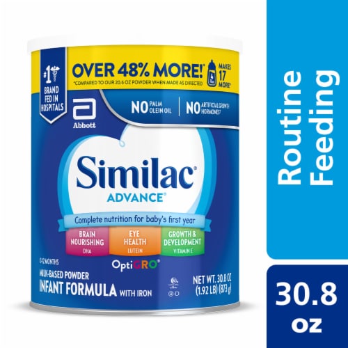 Similac Advance Infant Formula With Iron, Powder, 30.8-oz Value Can