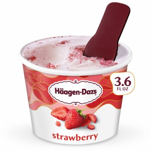 Haagen-Dazs Strawberry Ice Cream Cup, 3.6oz