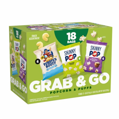 SKINNYPOP and Pirate's Booty Grab & Go Popcorn and Puffs Snack Variety Pack