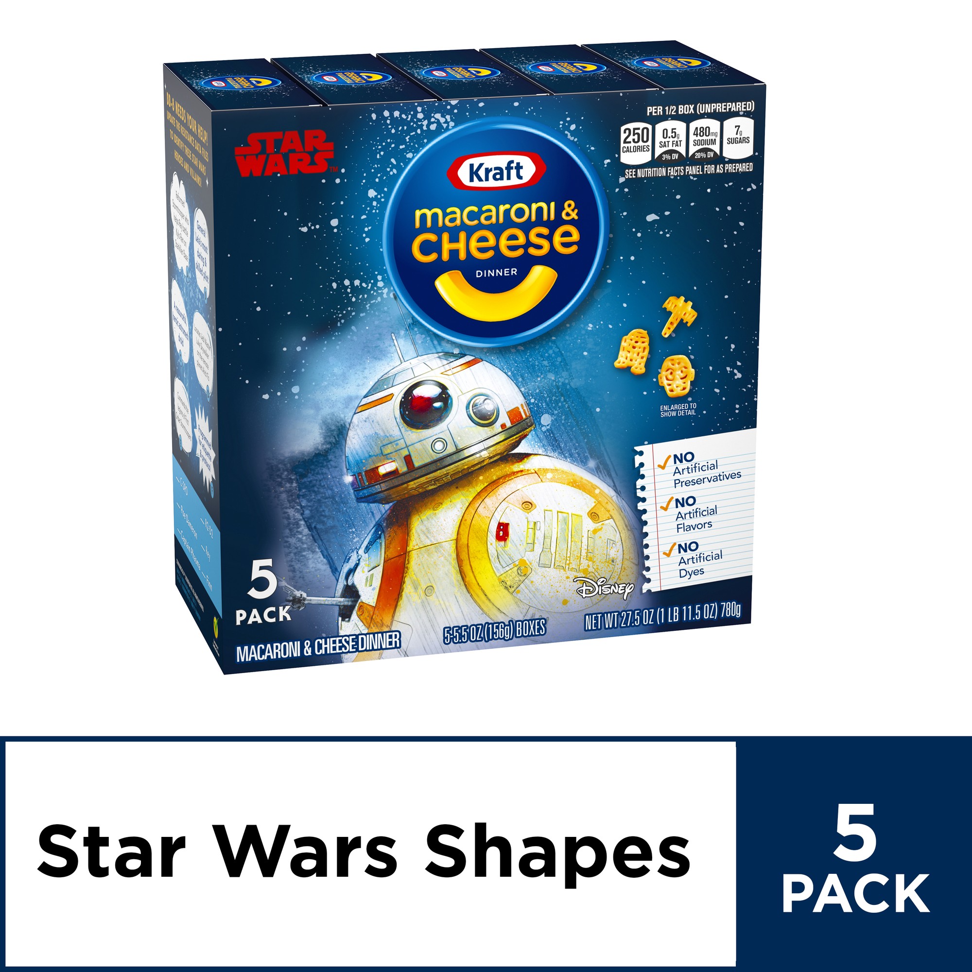 Kraft Star Wars Macaroni and Cheese, 5 Ct - 27.5 Oz Box