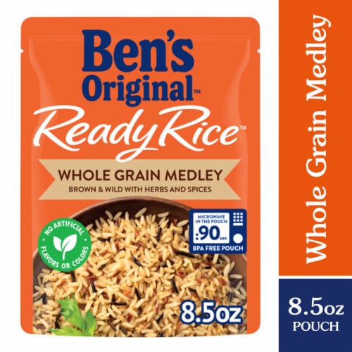 Ben's Original Ready Rice Whole Grain Medley Flavored Rice, Easy Dinner Side, 8.5 oz Pouch
