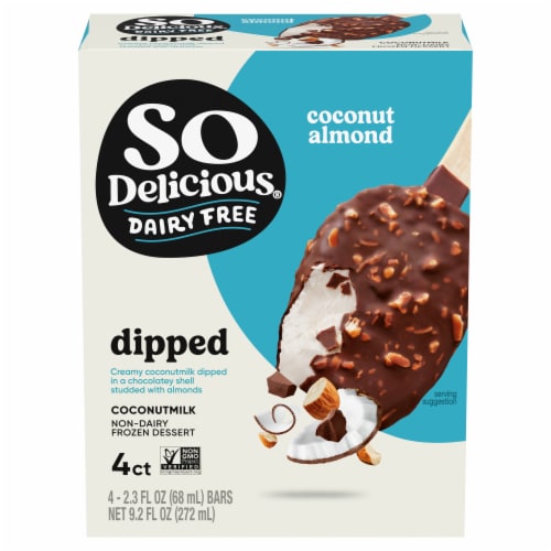 So Delicious Dairy Free Vegan Dipped Coconut Almond Coconut Milk Frozen Dessert Bars