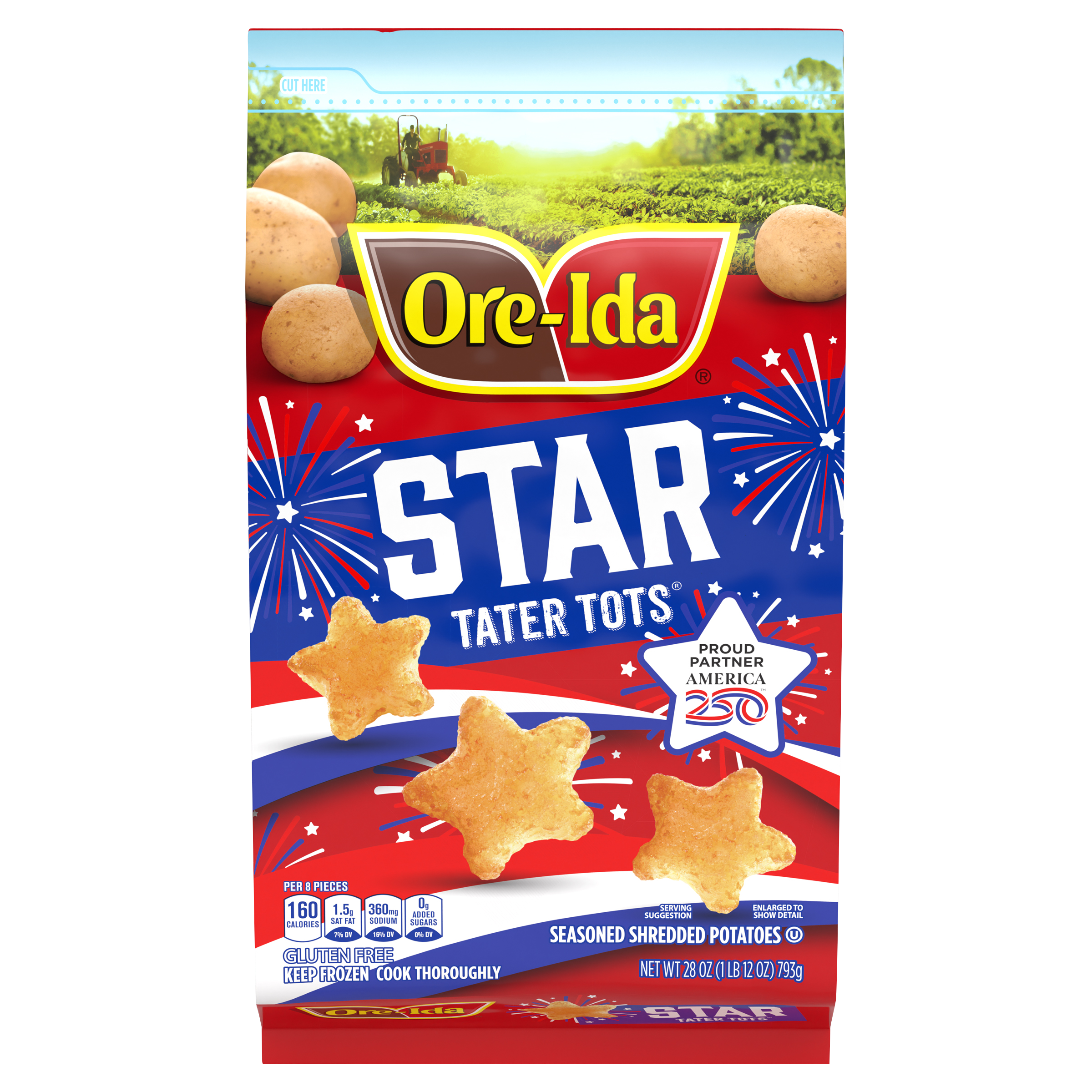 Star Shaped Tater Tots Seasoned Shredded Potatoes