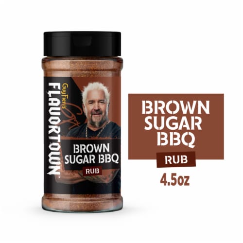Guy Fieri Flavortown Bourbon Brown Sugar BBQ Rub, Smoky Seasoning for Ribs Brisket and Pork, 4.5 oz