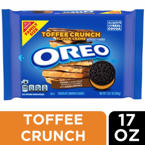 OREO Toffee Crunch Creme with Sugar Crystals Chocolate Sandwich Cookies Family Size
