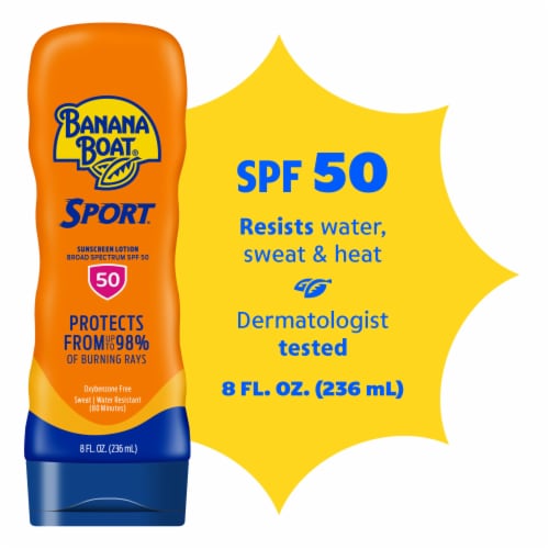 Banana Boat Sport Ultra Sunscreen Lotion SPF 50 Broad Spectrum Superior Endurance Vs Sweat + Water