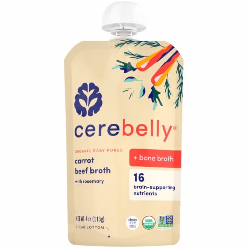 Cerebelly 6 Pack Ctn, Organic Carrot Beef Bone Broth with Rosemary
