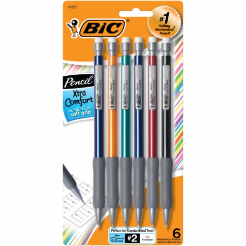 BIC Xtra Comfort Mechanical Pencils with Erasers, Fine Point (0.5mm), 6-Count Pack