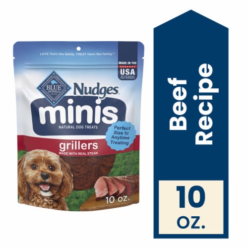 Blue Buffalo Nudges Minis Grillers Made with Real Steak, 10 oz Bag