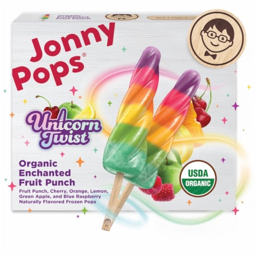 JonnyPops® Unicorn Twist Organic Enchanted Fruit Punch Frozen Pops 6pk