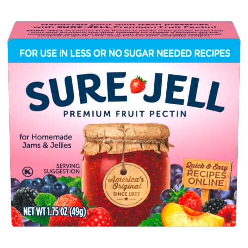Sure-Jell Premium Fruit Pectin for Less or No Sugar Needed Recipes, Box