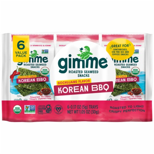 Gimme® Gochujang Flavor Korean BBQ Roasted Seaweed Snacks Multipack