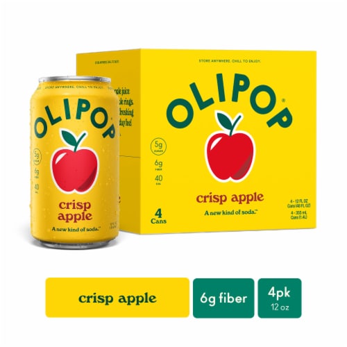 Olipop® Crisp Apple Prebiotic Soda Cans, Shelf Stable
