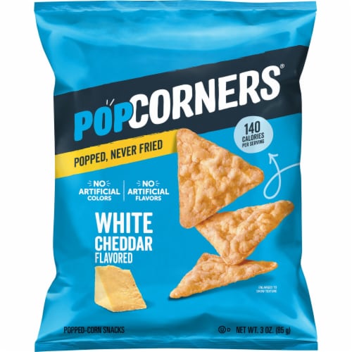 Popcorners The Crunchy And Wholesome Popped Corn Snacks White Cheddar Flavored 3 Oz