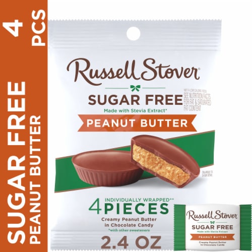 RUSSELL STOVER Sugar Free Peanut Butter Chocolate Candy, 2.4 oz Bag