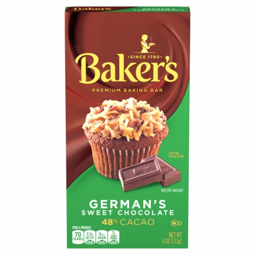 Baker's German's Sweet Chocolate Premium Baking Bar with 48% Cacao, Box