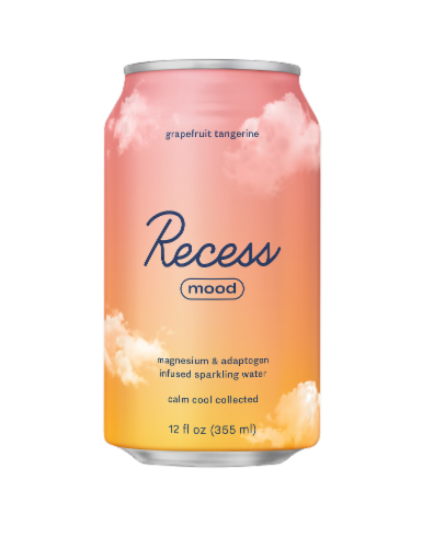 Recess Mood Grapefruit Tangerine Magnesium and Adaptogen Infused Sparkling Water Can