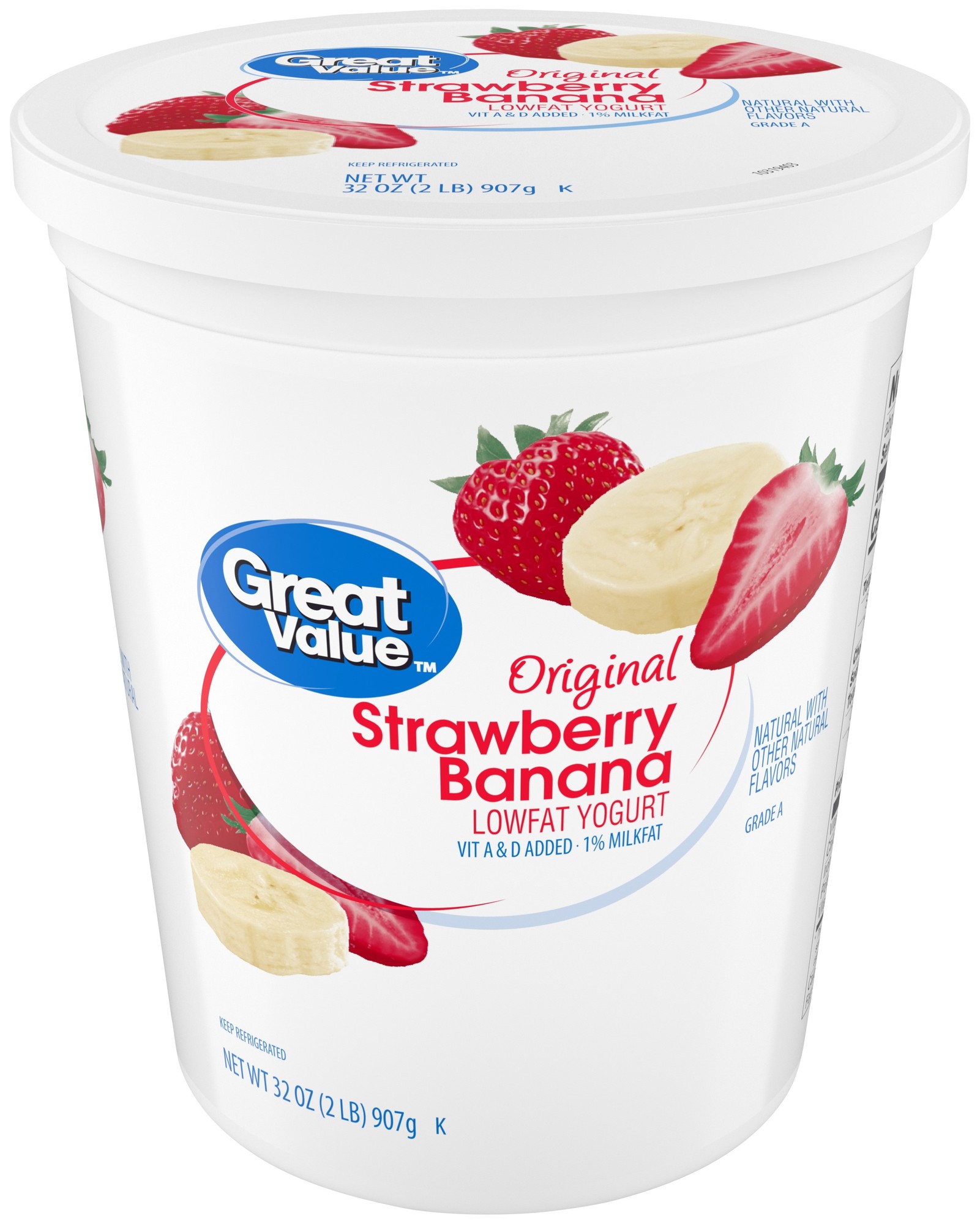 Great Value Yogurt Lowfat StrawberryBanana