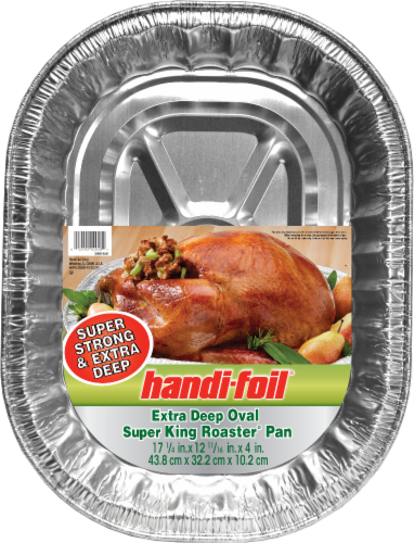 Handi-foil® Super King Roaster Extra Deep Oval Disposable Pan - Silver