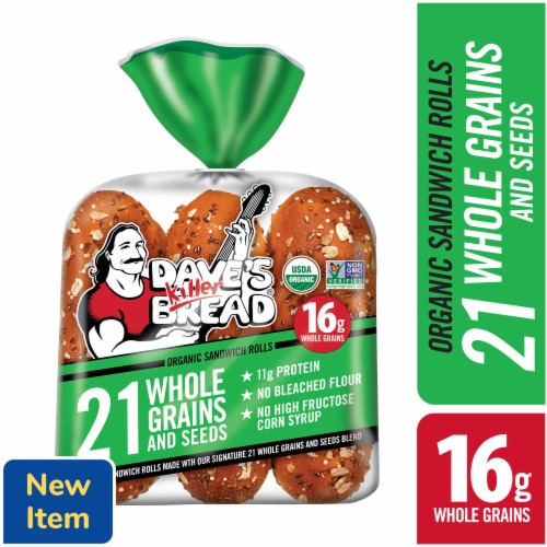 Dave's Killer Bread 21 Whole Grains and Seeds Organic Sandwich Rolls, Organic Sub Rolls