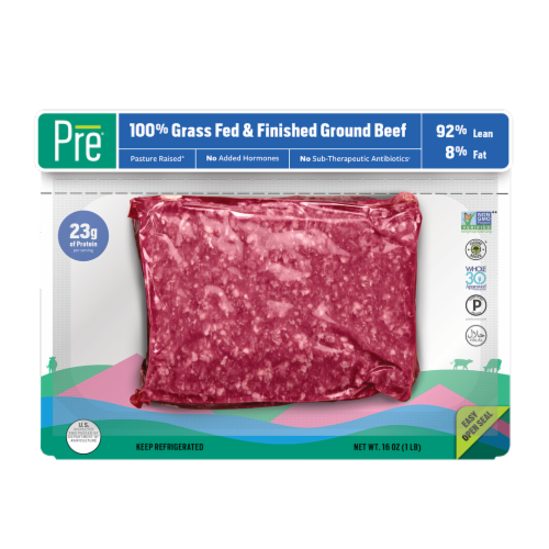 Pre® Grass Fed & Finished Ground Beef 92% Lean 8% Fat