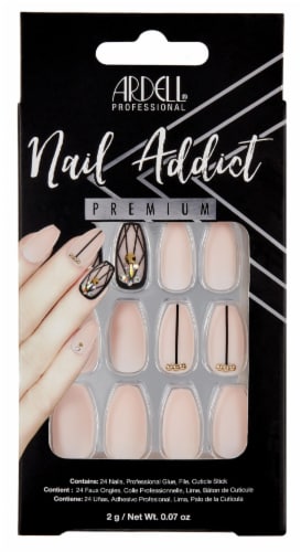 Ardell Nail Addict Premium Blush Geometric Crystal False Nail Kit