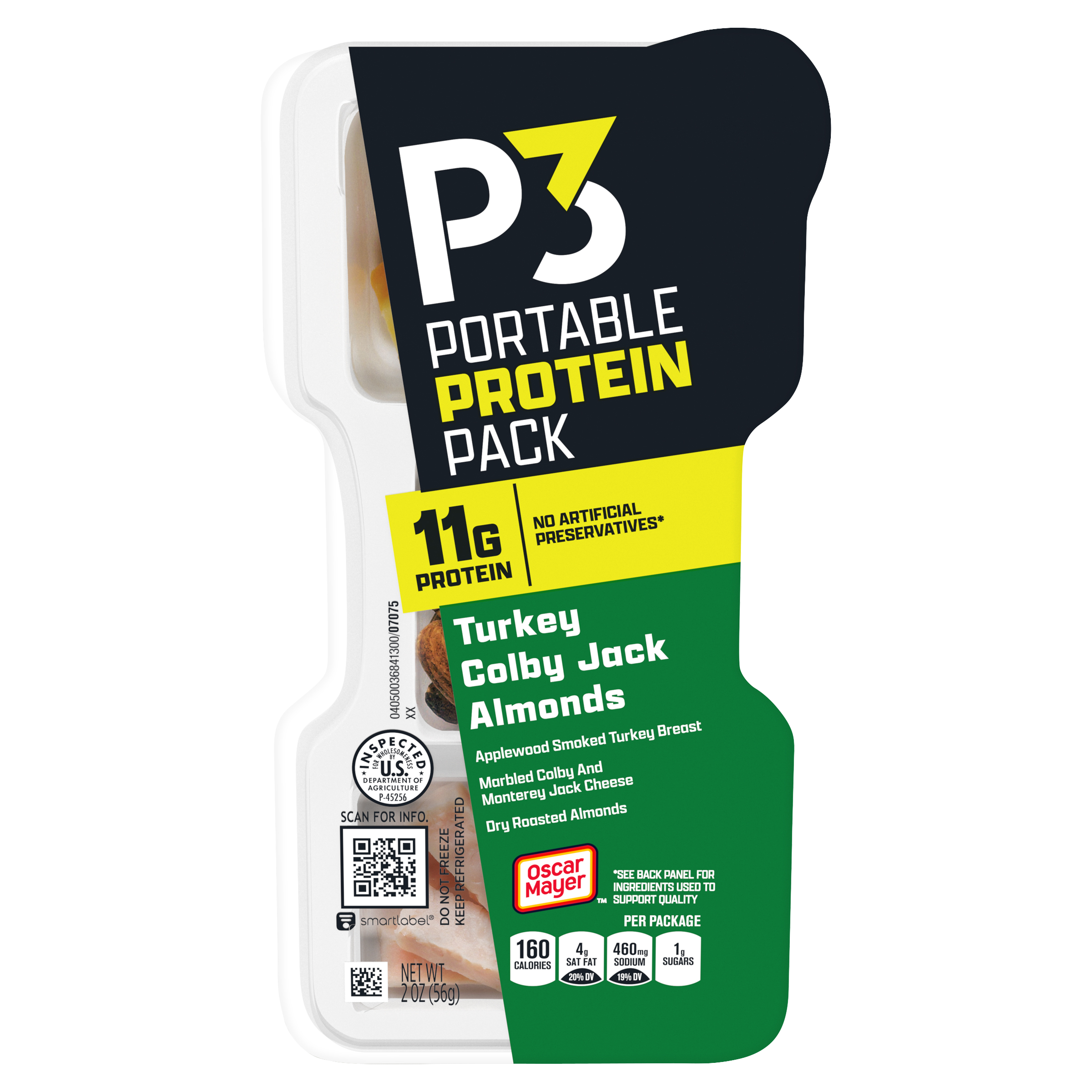 Protein Snack with Turkey, Almonds & Colby Jack Cheese