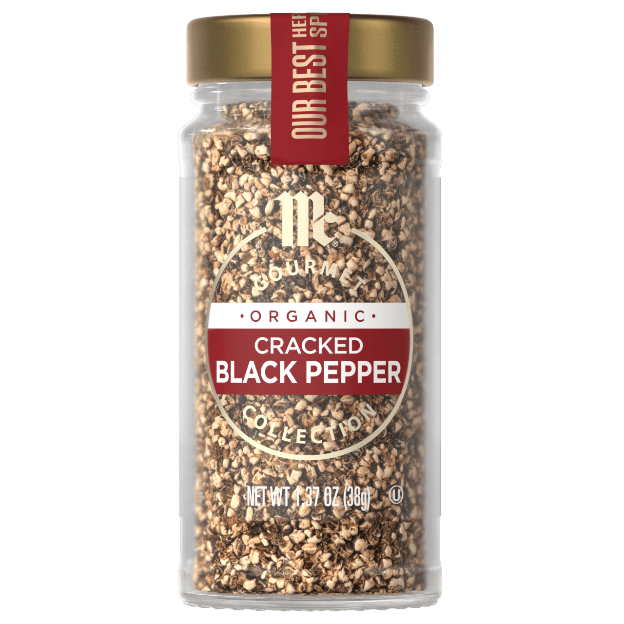 McCormick Gourmet Organic Cracked Black Pepper, 1.37 oz