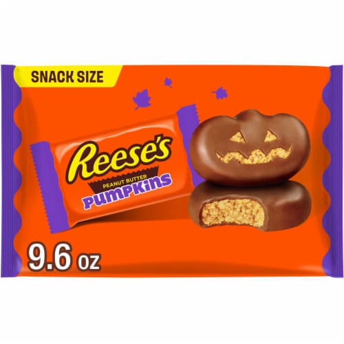 REESE'S Milk Chocolate Snack Size Peanut Butter Pumpkins Halloween Candy Bag